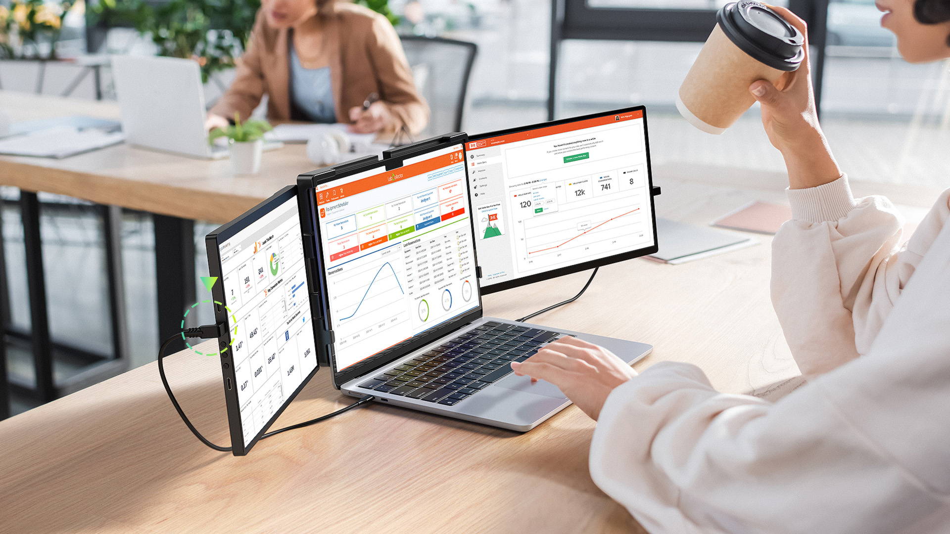 ディスプレイ・モニター本体 TRIPLE SCREEN LAPTOP SCREEN EXTENDER Amazon.com: 15.6